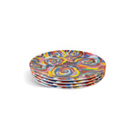 Multicolored Roses Salad Plate Set set of four