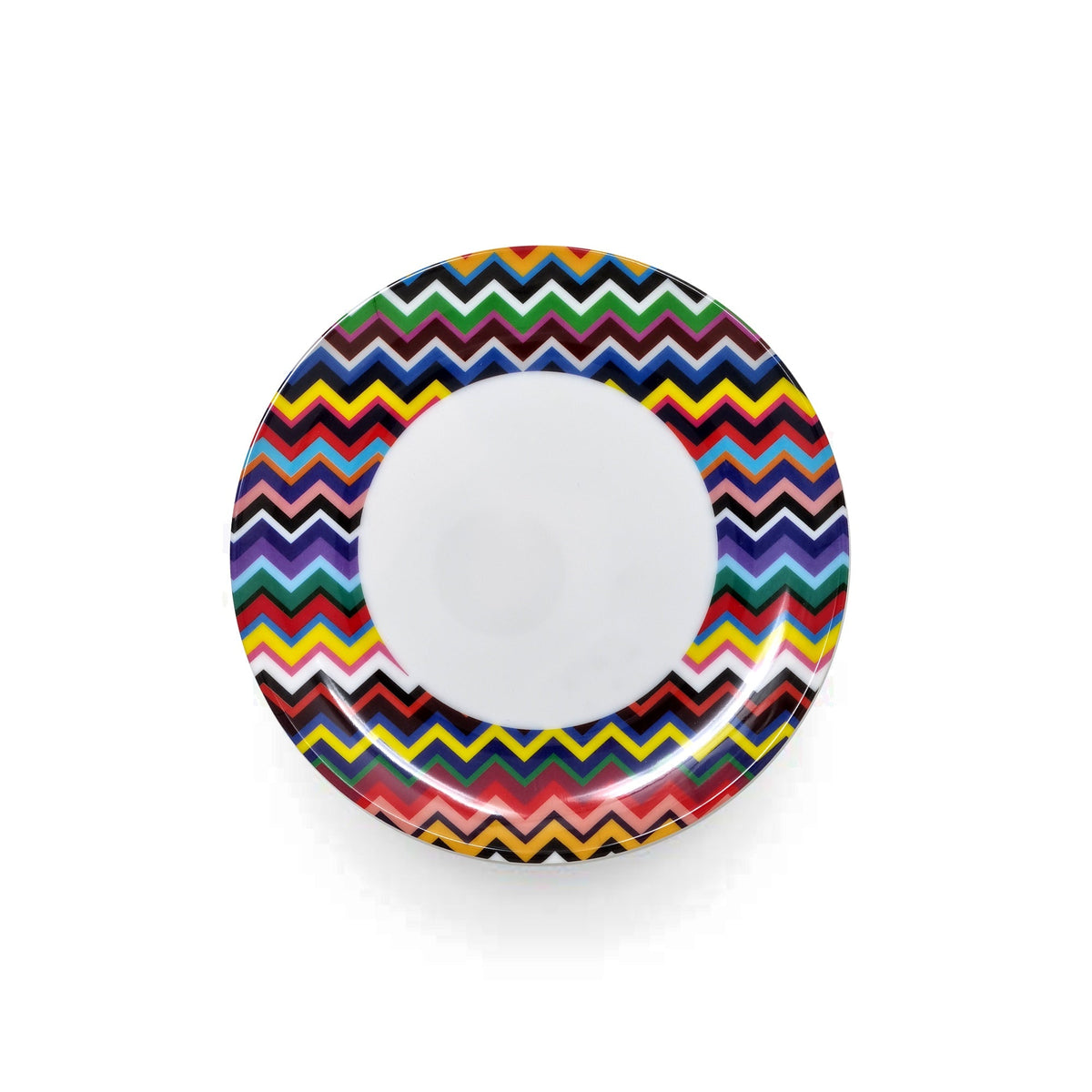Multicolor Zigzag Melamine Salad Plates, Set of 4