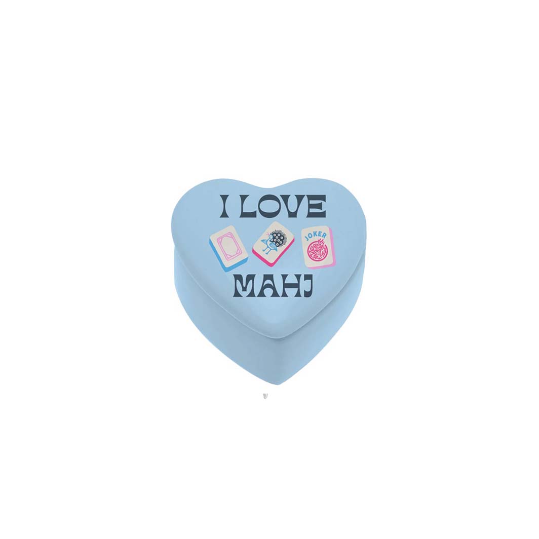 'I Love Mahj' Heart Ceramic Trinket Box