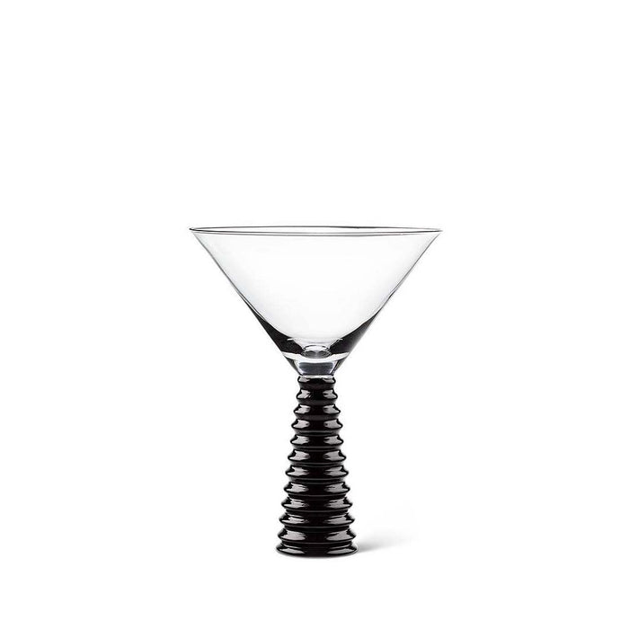 Black Stack Base Martini Glass