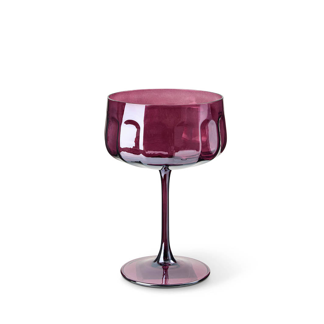 Plum Iridescent Coupe Glass