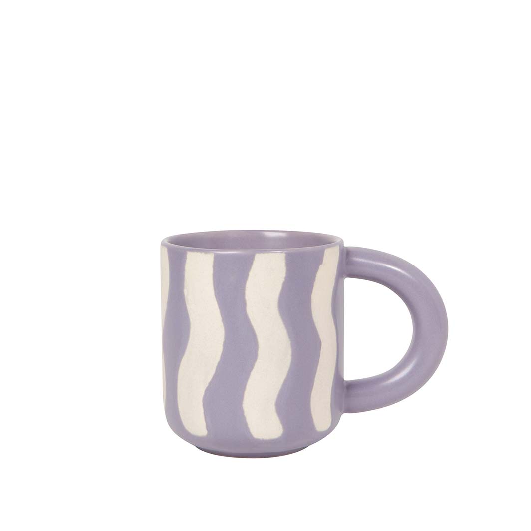 Grape Groovy Squiggle Mug, Gray