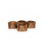 Geometric Wood Napkin Rings, Set