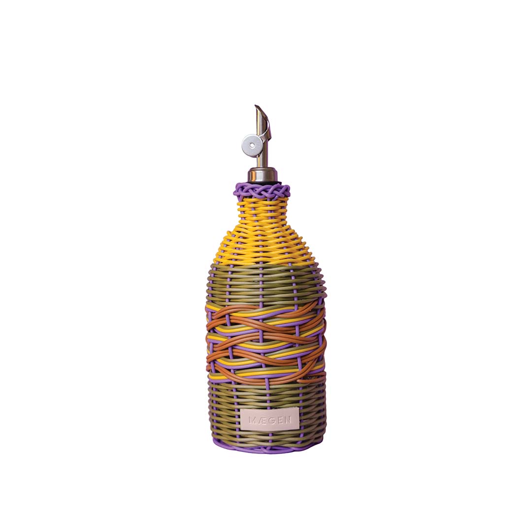 Yellow and Lilac Woven Oil Pourer