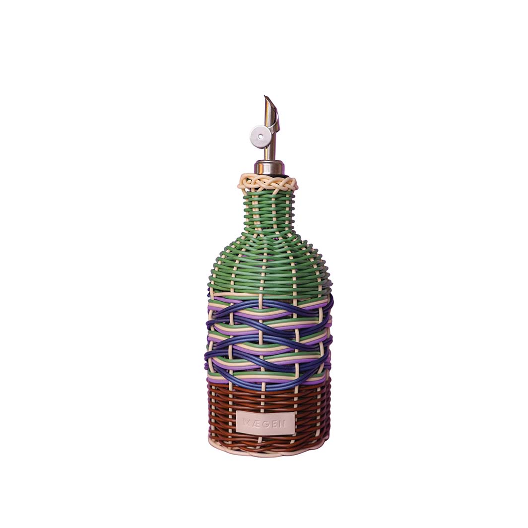 Striped Oil Pourer, Brown and Green