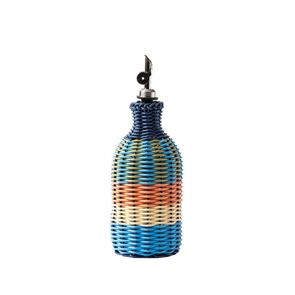 Striped Oil Pourer, Peach and Cream