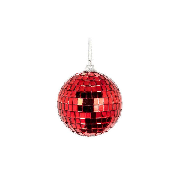 Red Mirror Ball Ornament