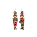 Teddy Bear Nutcracker Glass Ornament