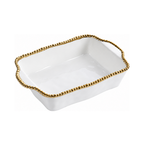 Rectangular Gold Salerno Baking Dish, 11" W x 9" L - white background product photo
