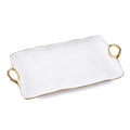 Golden Handles White Large Platter