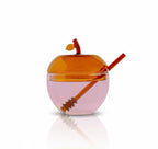 Pink and Amber Glass Honey Dish