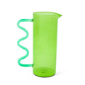 Green Squiggle Glass Pitcher
