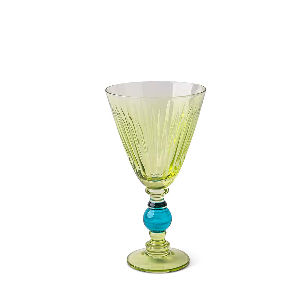 Green & Teal Two-Tone Wine Glass