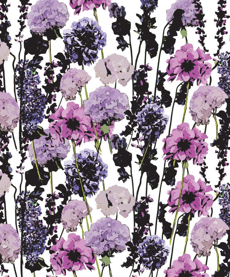 Purple & Black Floral Garden
