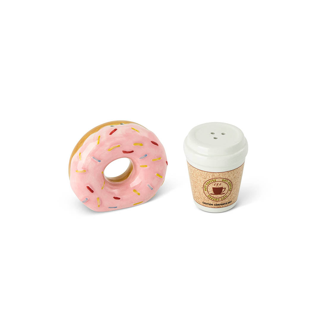 Donut & Coffee Ceramic Salt & Pepper Shakers