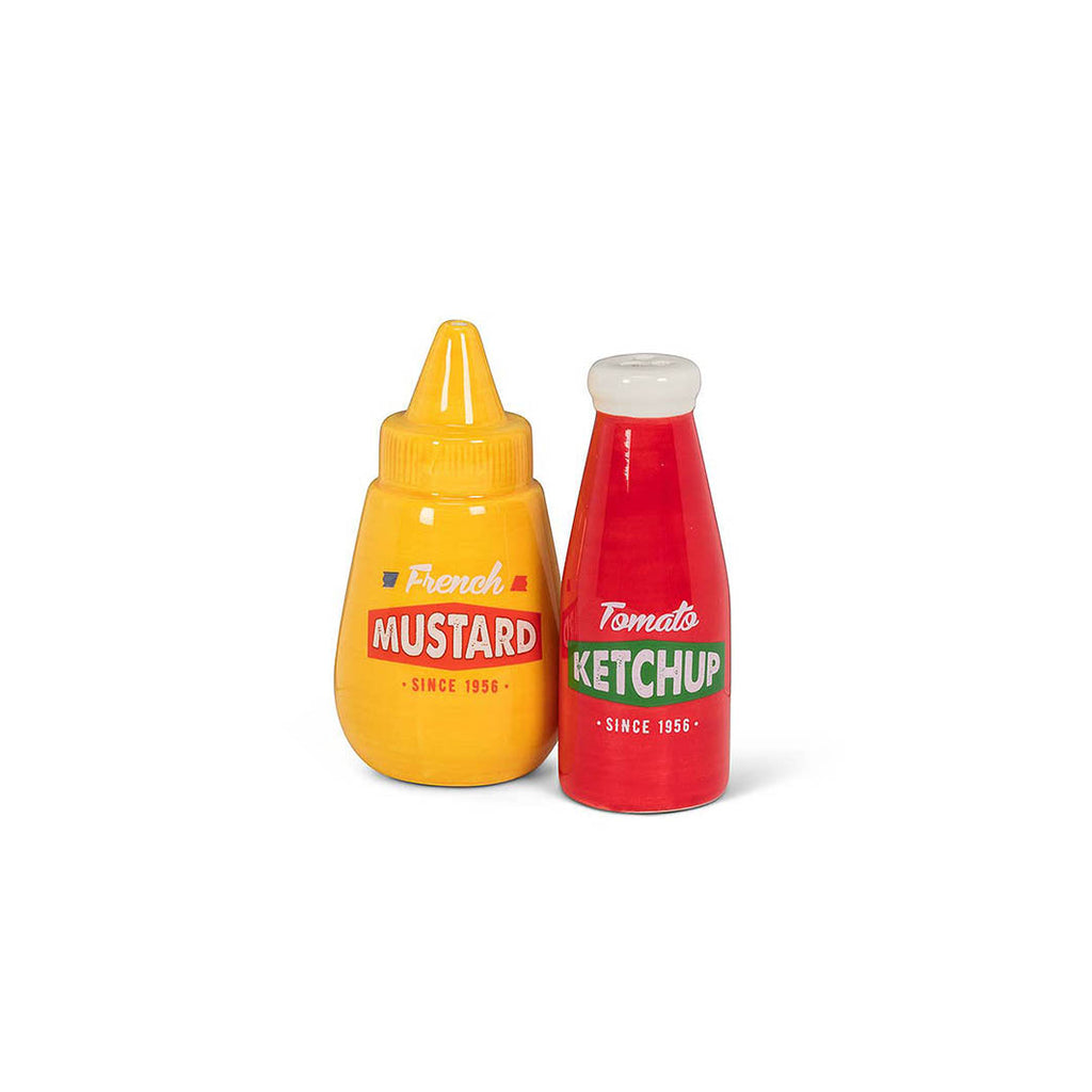 Ketchup & Mustard Ceramic Salt & Pepper Shakers
