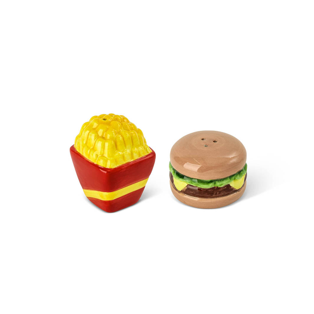 Hamburger & Fries Ceramic Salt & Pepper Shakers