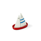 Sailboat Ceramic Salt & Pepper Shakers with Tray
