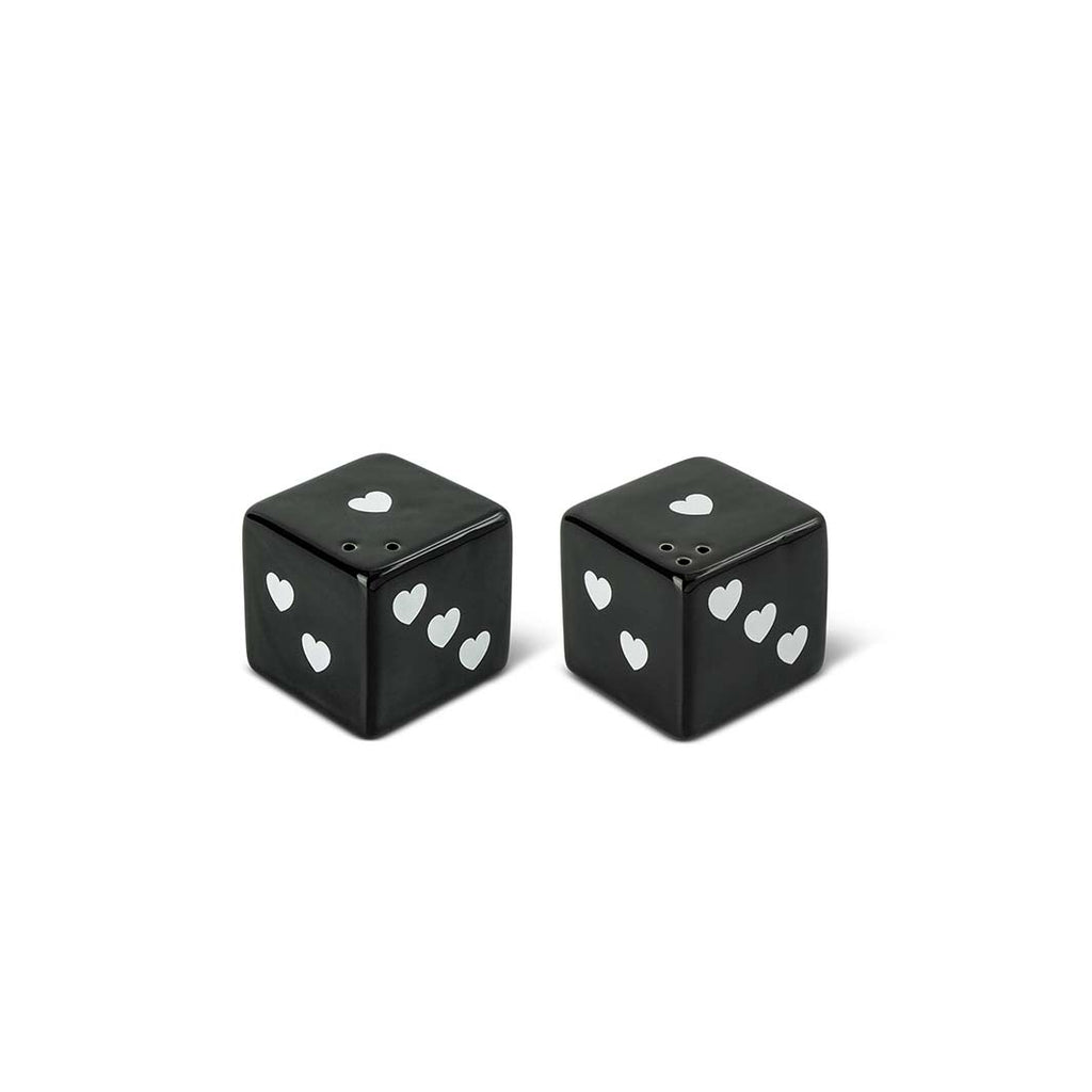 Black Dice Ceramic Salt & Pepper Shakers