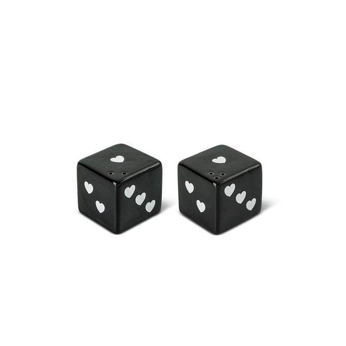 Black Dice Ceramic Salt & Pepper Shakers