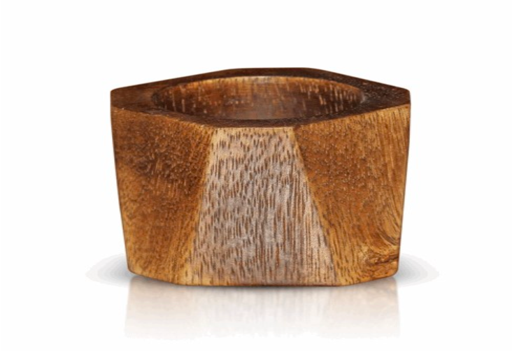 Geometric Wood Napkin Rings, Set