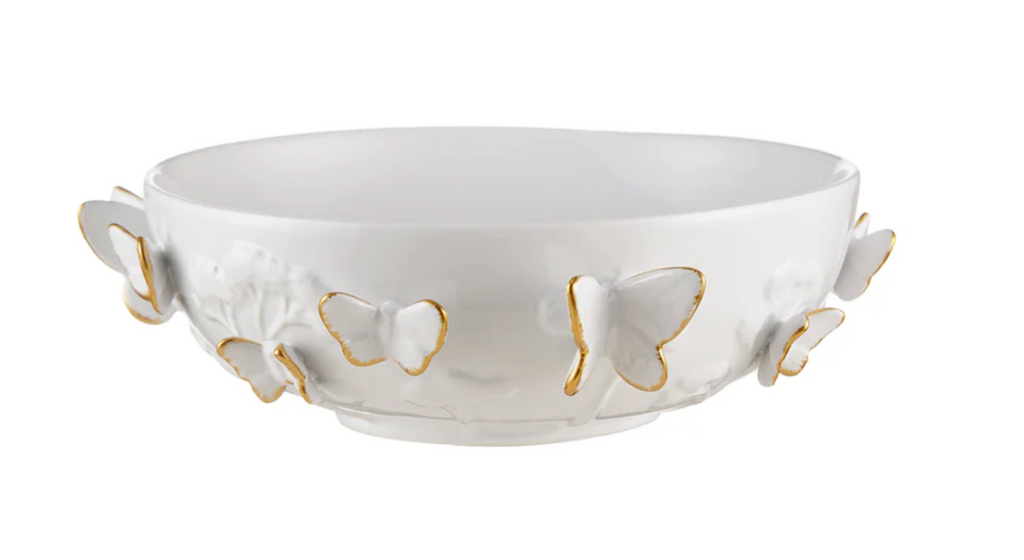 Porcelain Bowl with Gold Butterflies