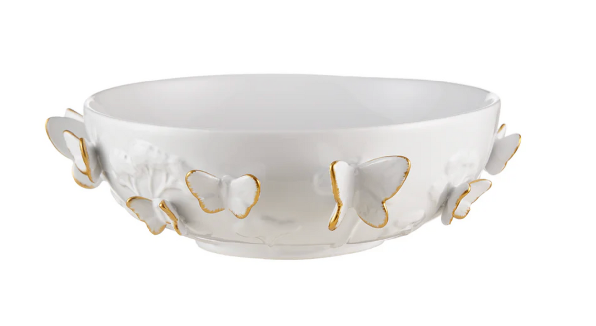 Porcelain Bowl with Gold Butterflies