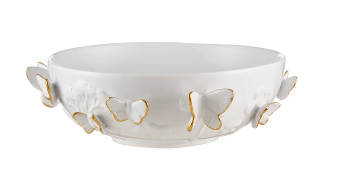Porcelain Bowl with Gold Butterflies
