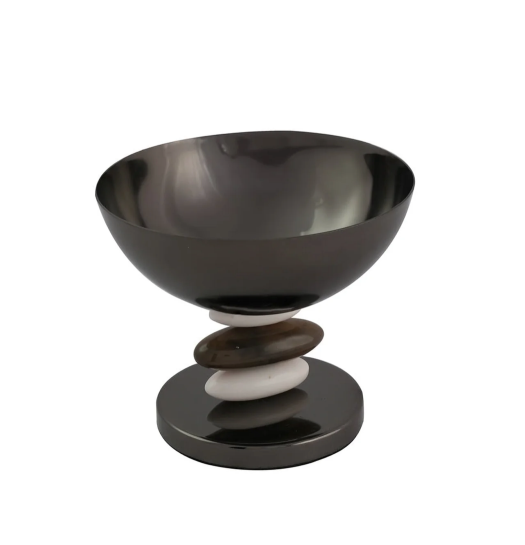 Midnight Pebble Nut Bowl Stand