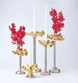 Small Flower Candle Holder Gold