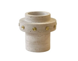 Travertine Vase with Gold Studs