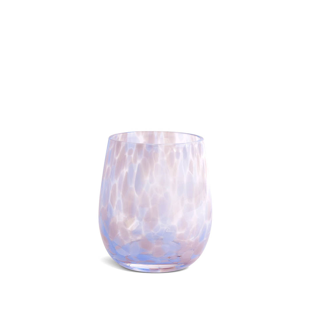 Purple Spotted Stemless Wine Glass
