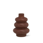 Brown Trio Stack Ceramic Bud Vase, Small