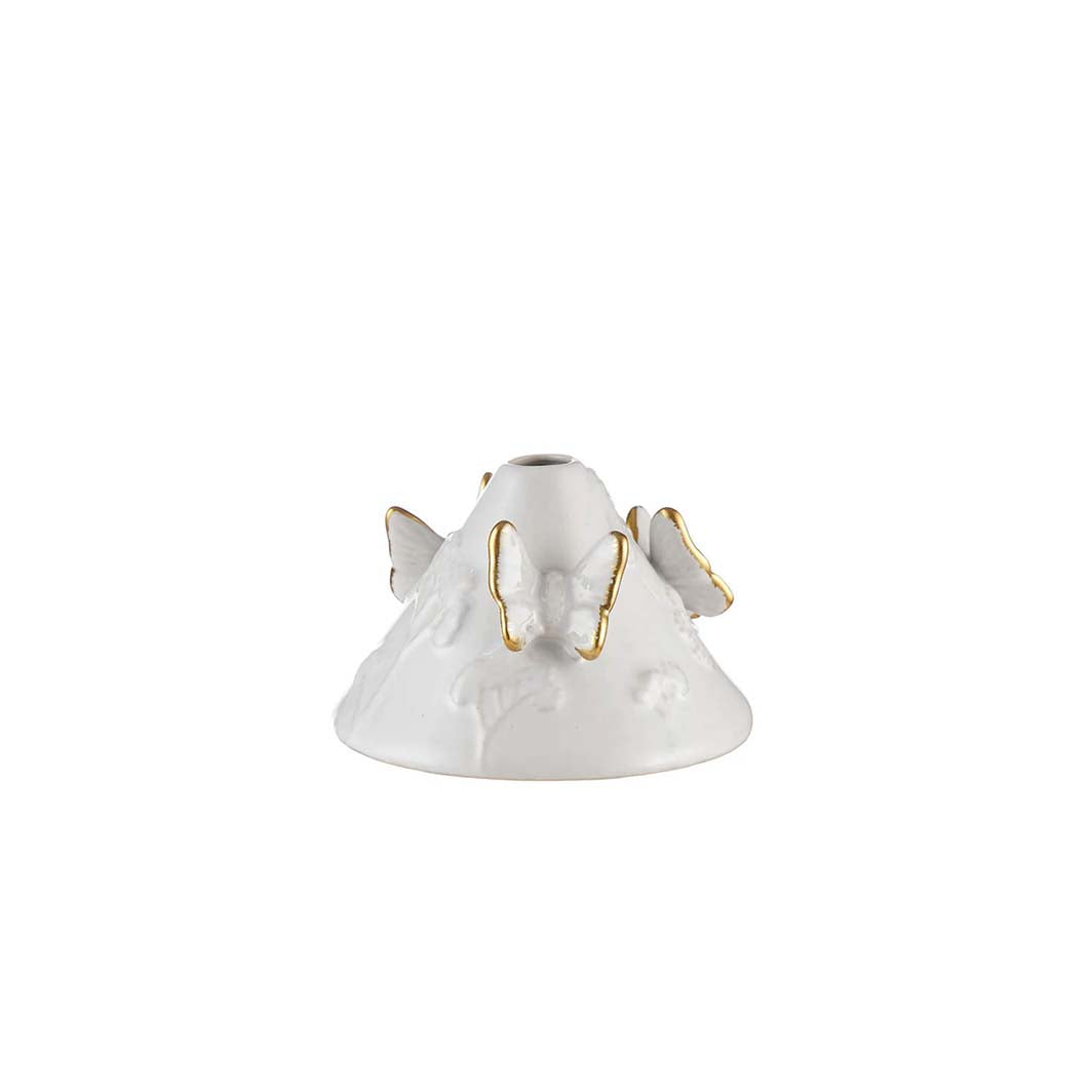 Porcelain Tapered Vase with Gold Butterflies
