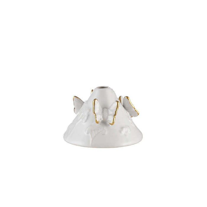 Porcelain Tapered Vase with Gold Butterflies
