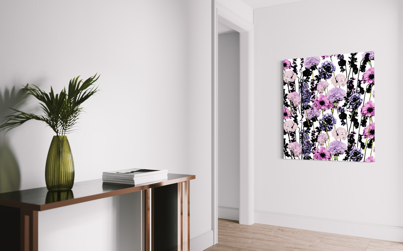 Purple & Black Floral Garden