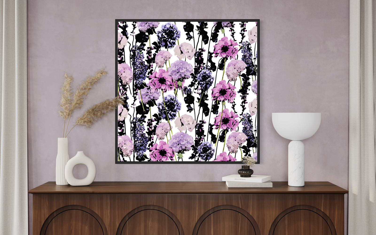 Purple & Black Floral Garden – elizabethsuttoncollection