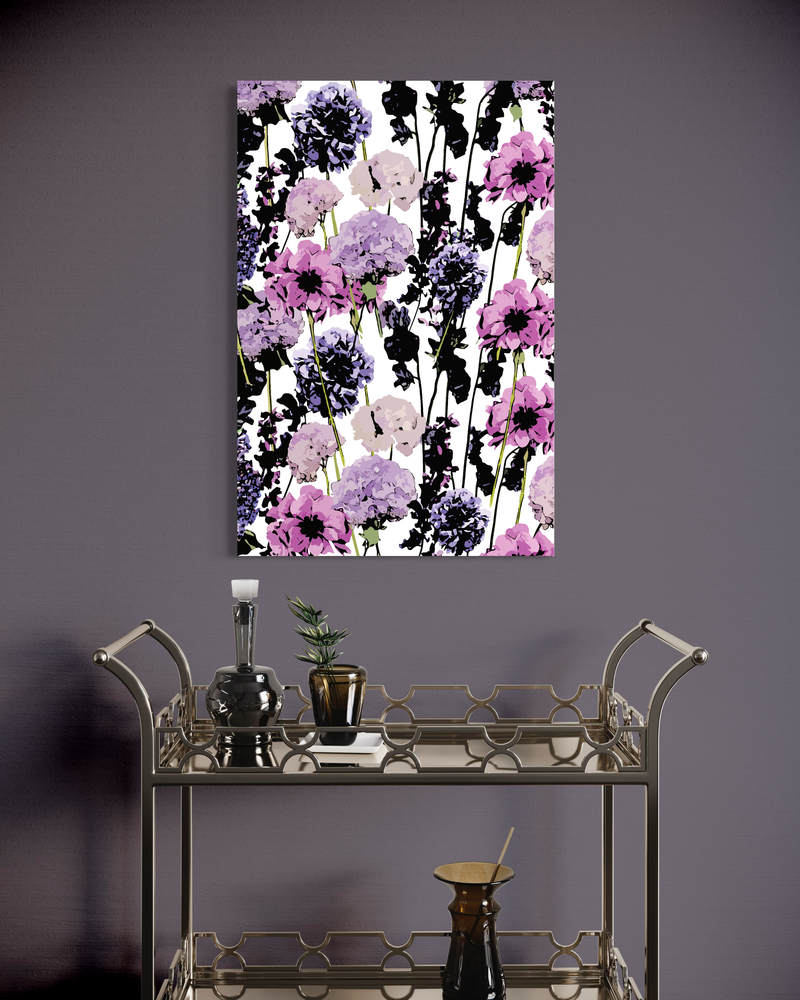 Purple & Black Floral Garden