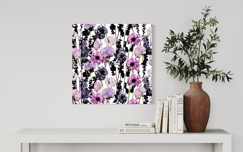 Purple & Black Floral Garden