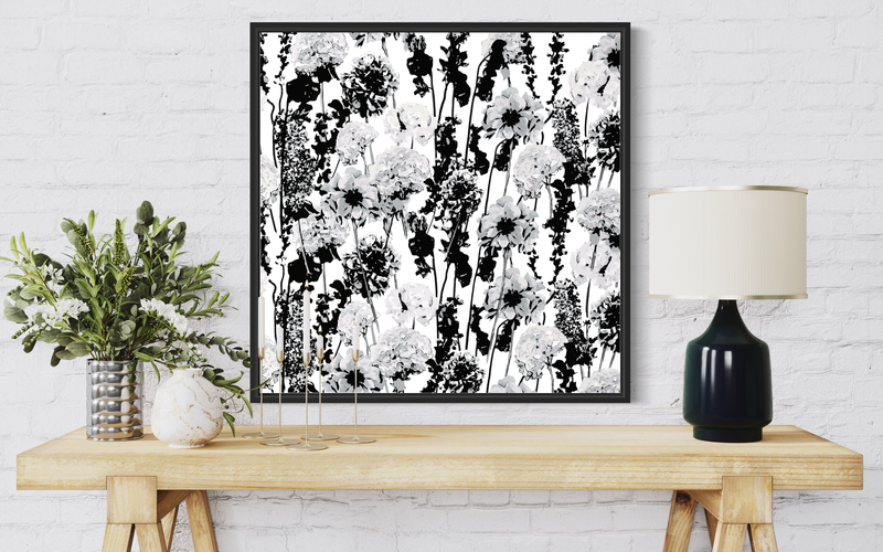 Greyscale Floral Garden