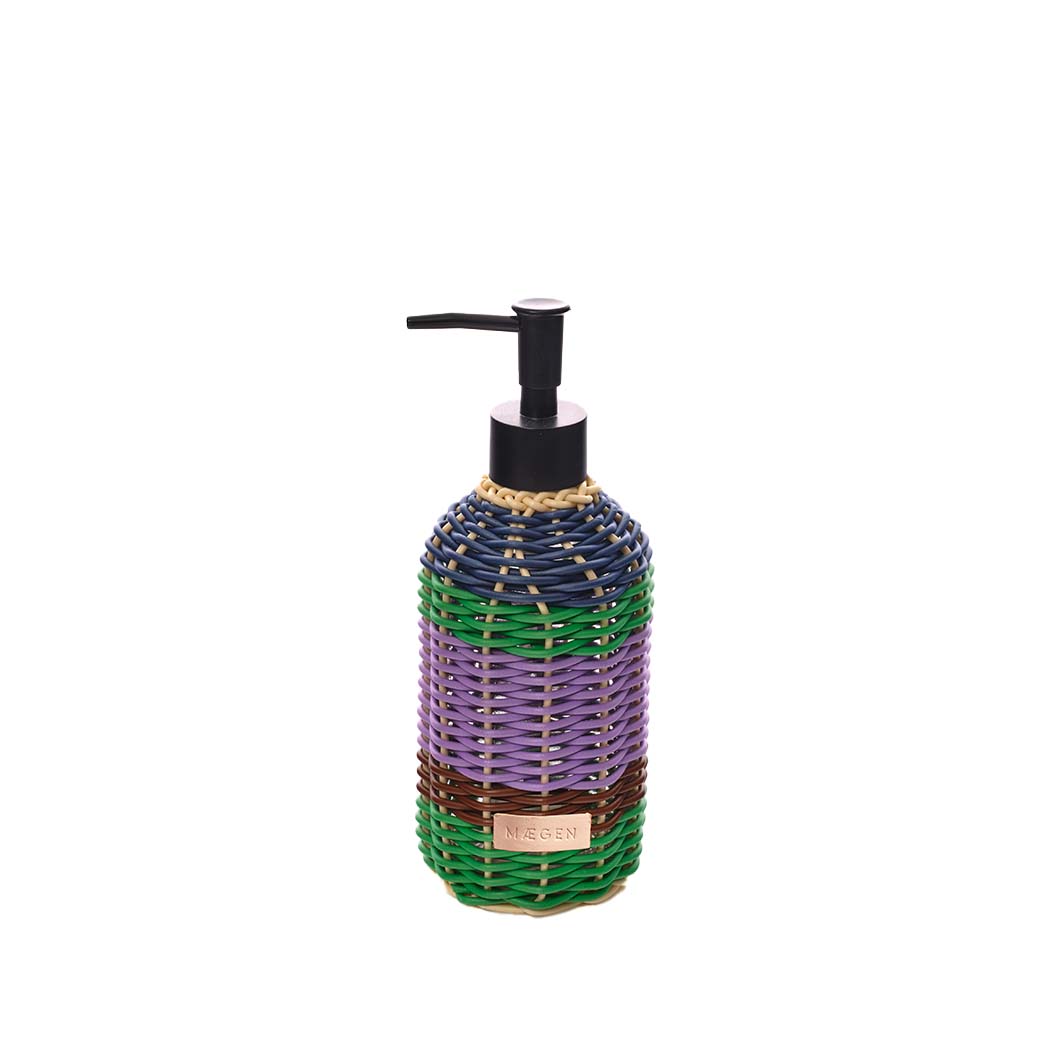 Striped Soap Pump, Brown and Green