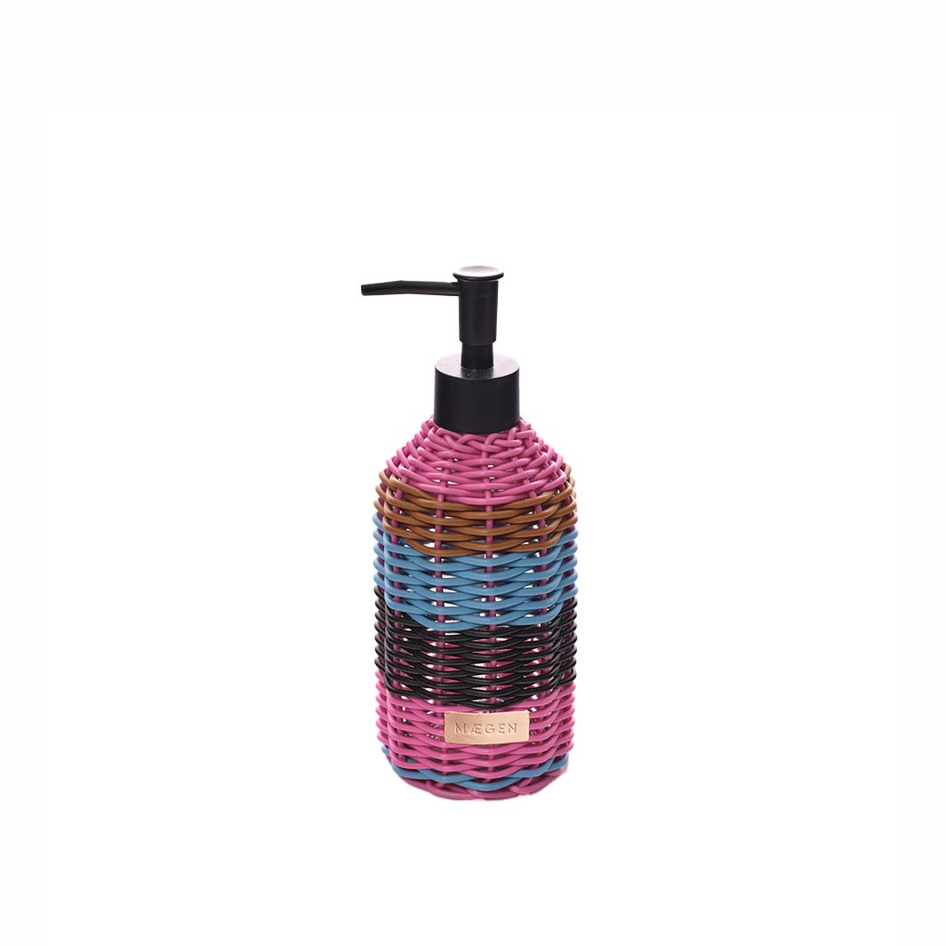 Striped Soap Pump, Hot Pink and Blue