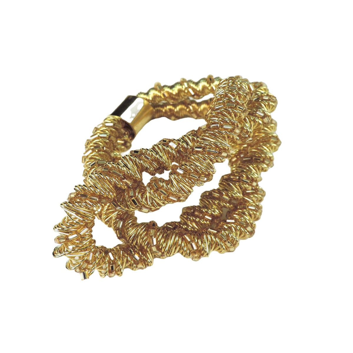 Gold Square Knot Beaded Napkin Ring, Set of 4