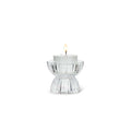Clear Ridged Glass Candle Holder, Small