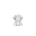 Clear Ridged Glass Candle Holder, Small