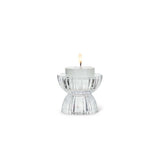 Clear Ridged Glass Candle Holder, Small