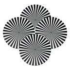 Black & White Starburst Vinyl Placemats, Set of 4