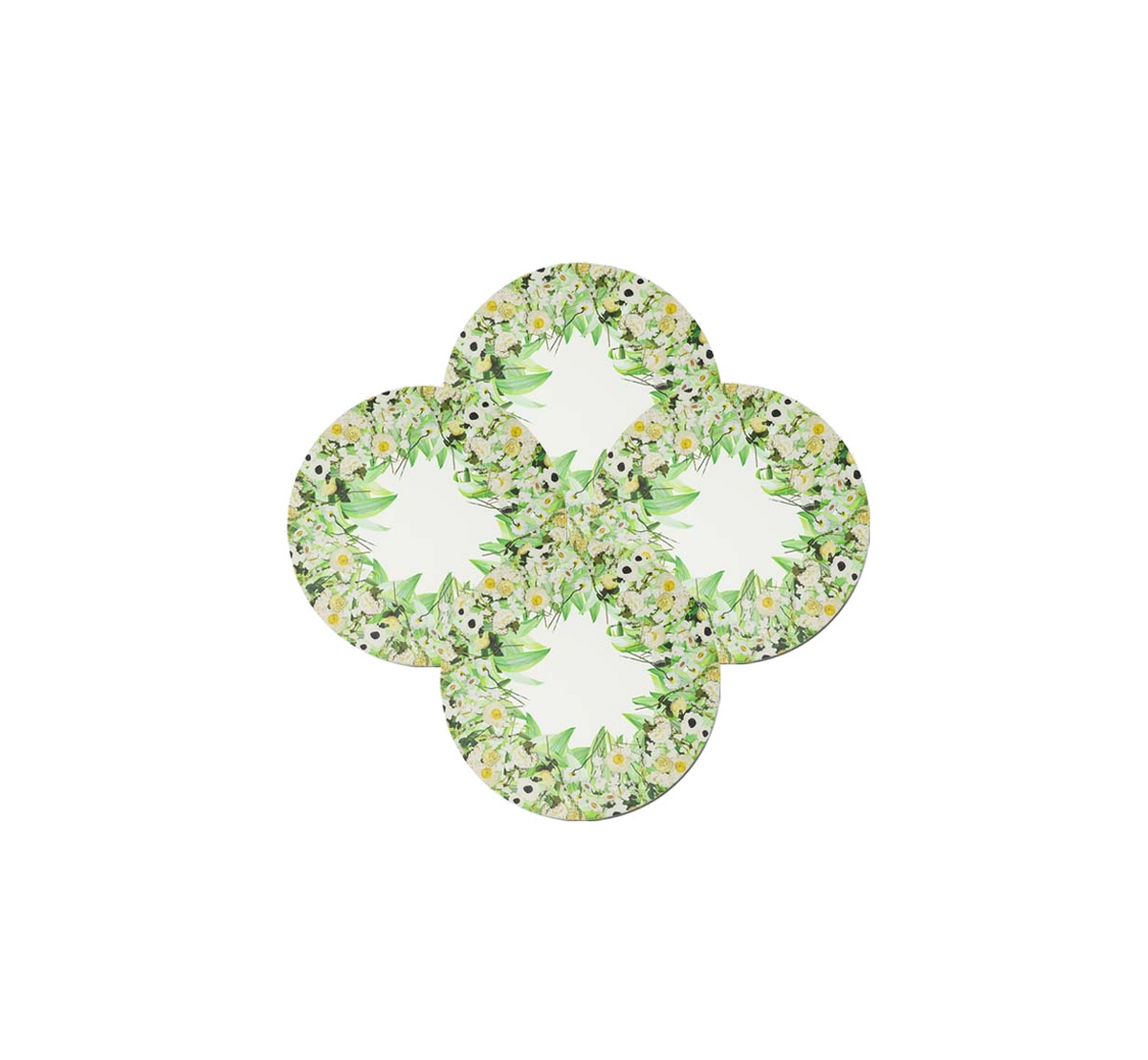 Pura Vida x Cream Floral Garden Vinyl Placemats, Set of 4
