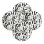 Grayscale Floral Garden Vinyl Placemats, Set of 4