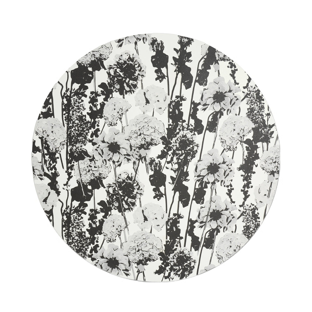 Greyscale Floral Garden Placemat, melamine dinnerware